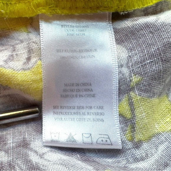 KUT from the Kloth Floral Pull-On Shorts – Size 14 – 100% Linen – Yellow & Gray - Picture 10 of 13